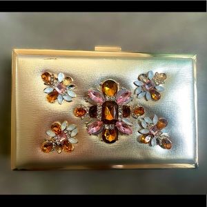 GOLD & MULTI COLOR CRYSTAL CLUTCH